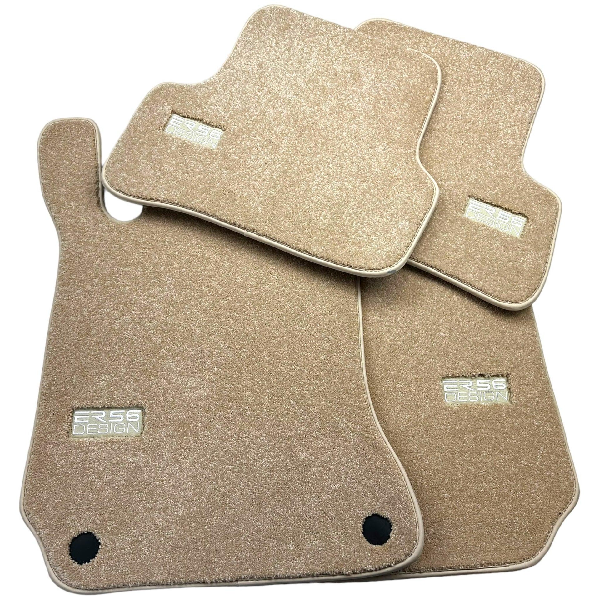 Beige Luxury Floor Mats for Mercedes Benz C-Class S206 Wagon (2021-2023) Hybrid | ER56 Design - AutoWin