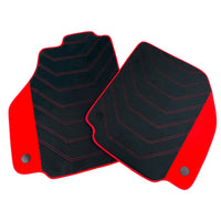 Tapis de sol en Alcantara noir pour Ferrari 488 GTB (2016-2022) avec accents en Alcantara rouge