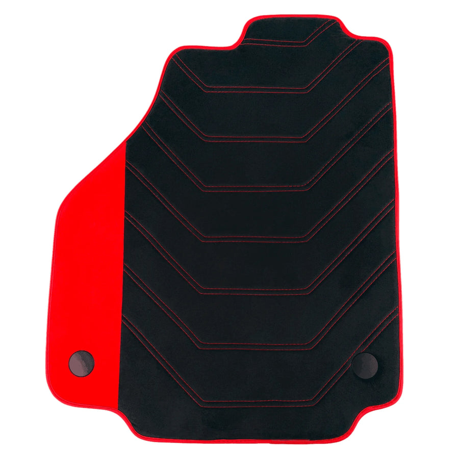 Tapis de sol en Alcantara noir pour Ferrari 488 GTB (2016-2022) avec accents en Alcantara rouge