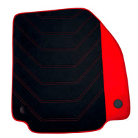 Tapis de sol en Alcantara noir pour Ferrari 488 GTB (2016-2022) avec accents en Alcantara rouge