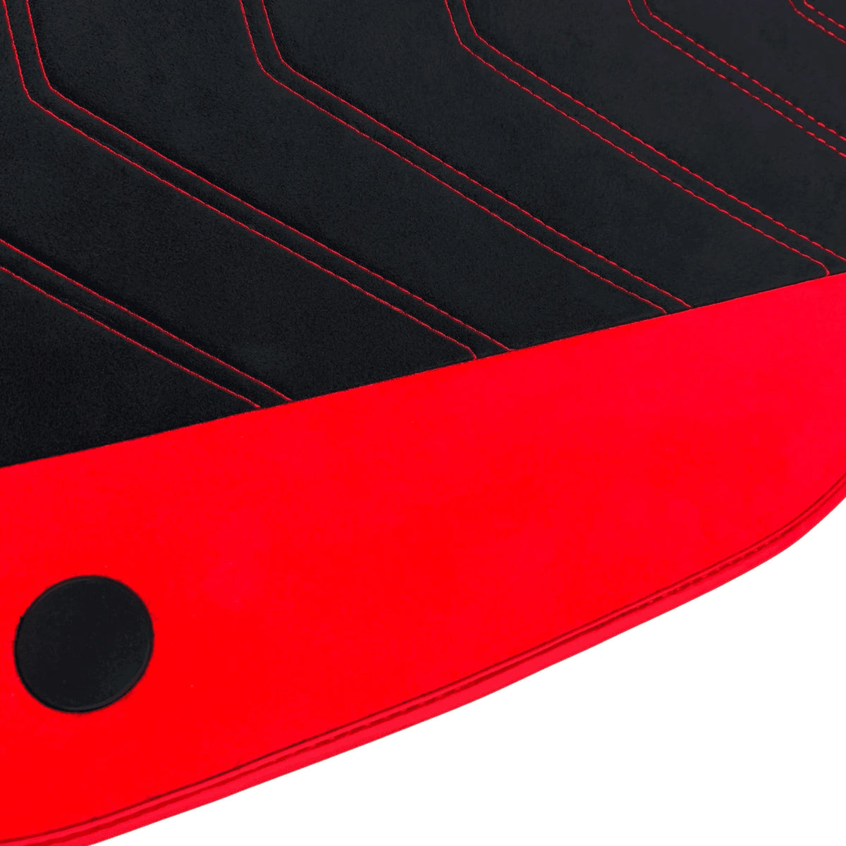 Black Alcantara Floor Mats for Ferrari 488 Spider (2016-2022) with Red Alcantara Accents