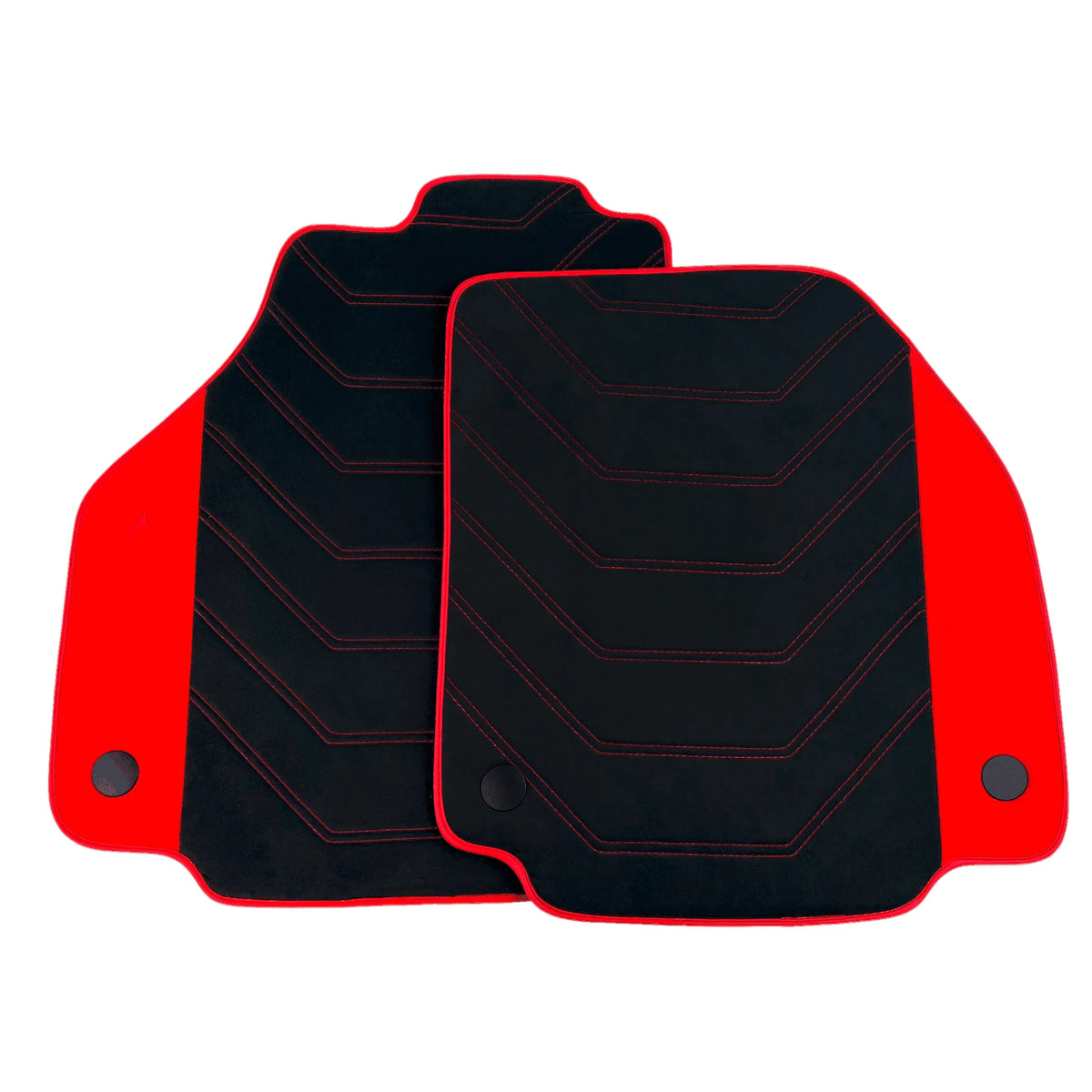 Black Alcantara Floor Mats for Ferrari 488 Spider (2016-2022) with Red Alcantara Accents