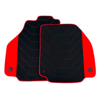 Black Alcantara Floor Mats for Ferrari F8 Spider (2019-2023) with Red Alcantara Accents