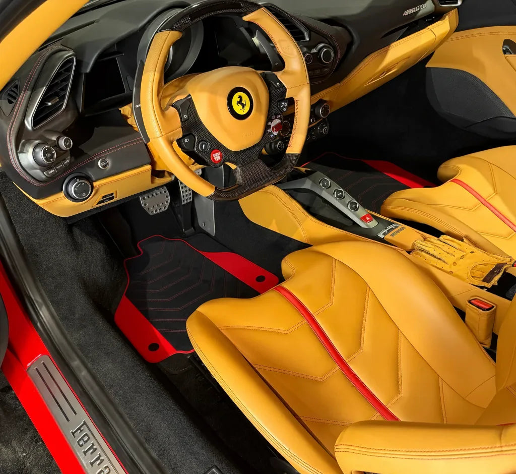 Interior look of floor mats for Ferrari F8 Tributo (2019-2023)