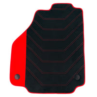 Black Alcantara Floor Mats for Ferrari F8 Tributo (2019-2023) with Red Alcantara Accents