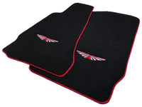 Black Floor Mats For Aston Martin DB9 (2004-2016) Red Trim - AutoWin