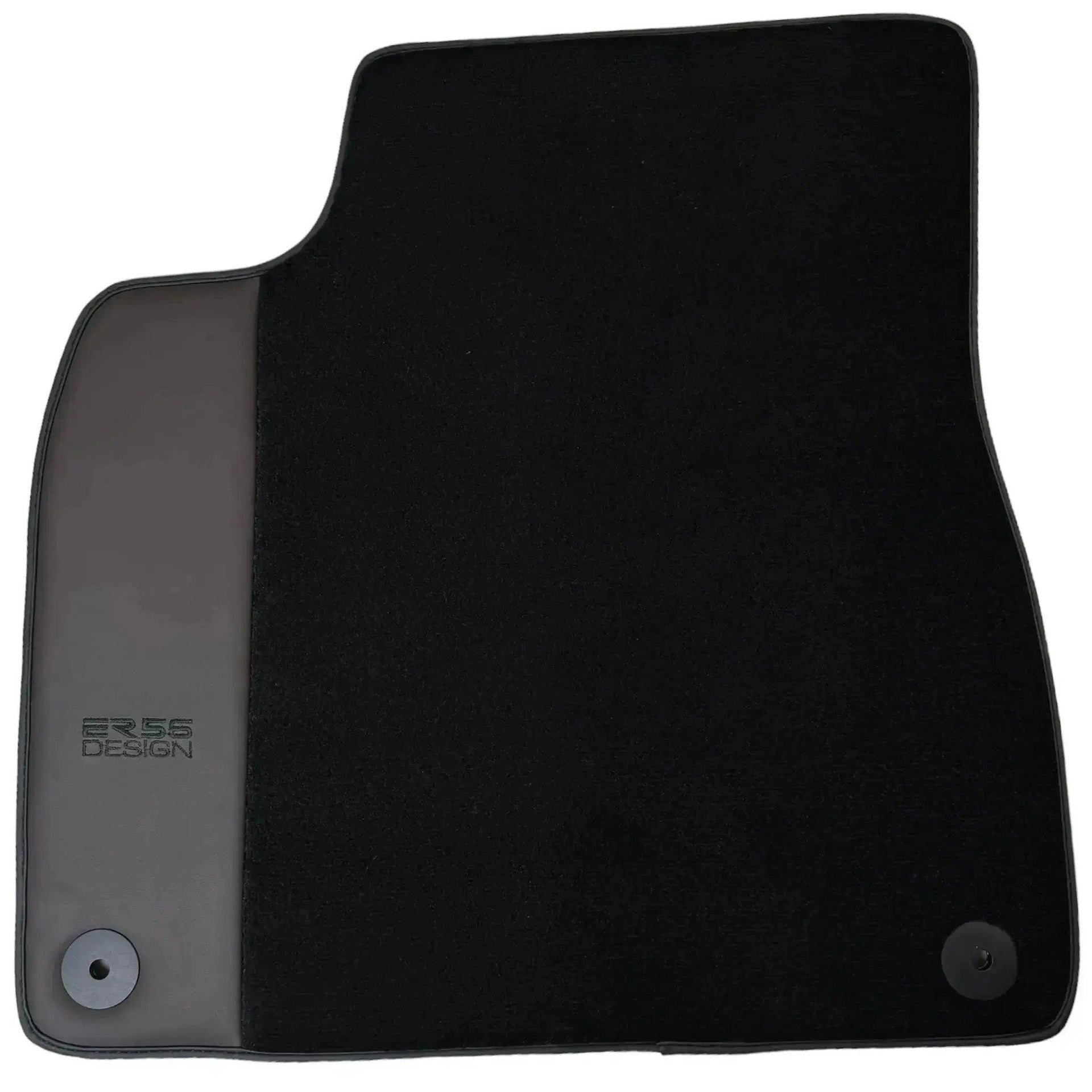 Black Floor Mats for Audi Q8 e-tron Sportback (2023-2025) with Dark Brown Leather | ER56 Design - AutoWin