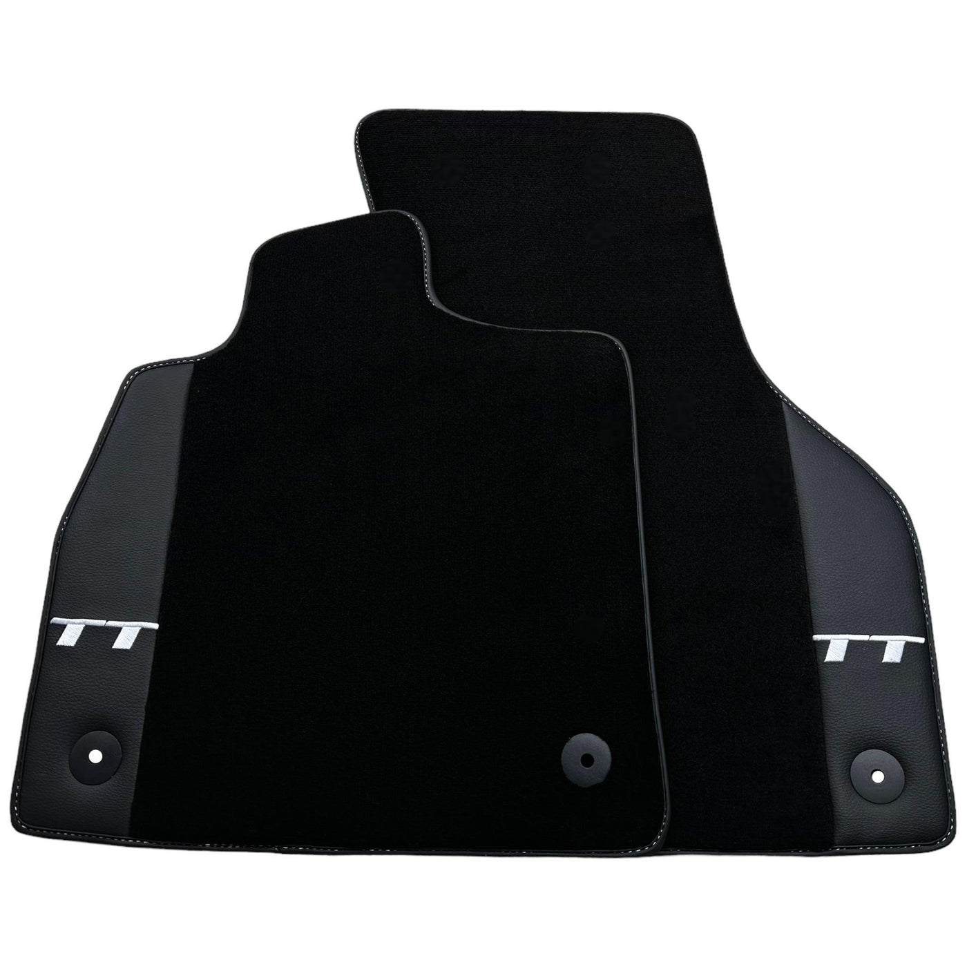 Black Floor Mats for Audi TT MK1 Convertible (1998-2006) with Leather - AutoWin