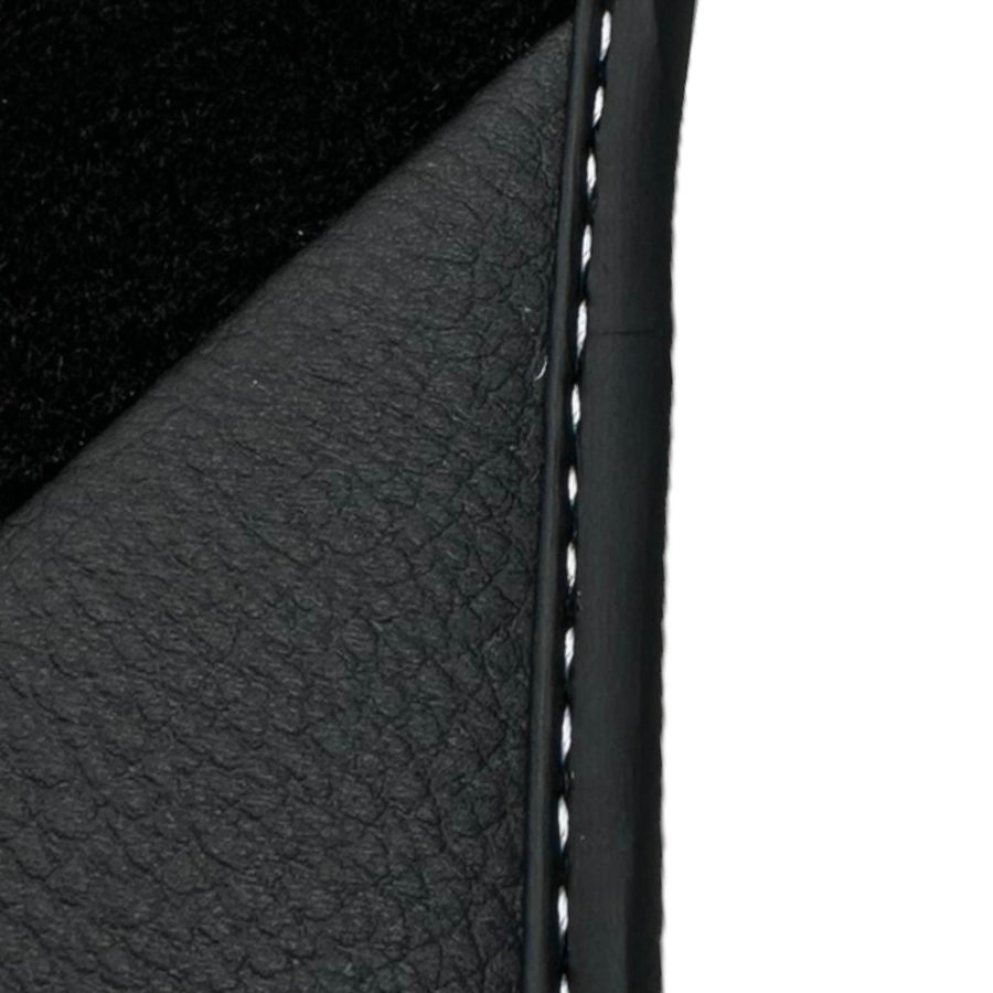 Black Floor Mats for Audi TT MK3 Coupe (2019-2023) with Leather - AutoWin