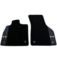 Black Floor Mats for Audi TT MK3 Coupe (2019-2023) with Leather - AutoWin
