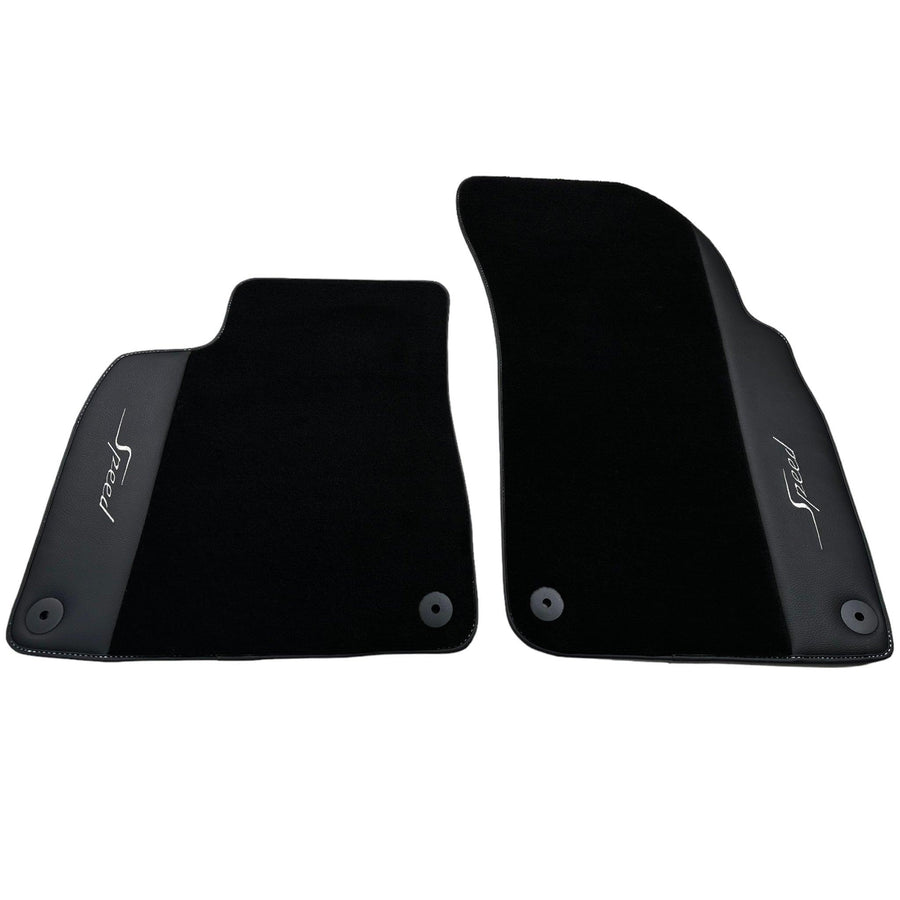 Black Floor Mats For Bentley Bentayga (2015-2023) with Leather - AutoWin