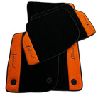 Black Floor Mats For Bentley Continental Continental GTC (2018-2023) with Orange Alcantara Leather - AutoWin
