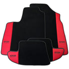 Black Floor Mats for Bentley Continental GT (2003–2011) with Red Leather | ER56 Design - AutoWin
