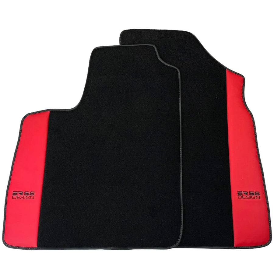 Black Floor Mats for Bentley Continental GT (2003–2011) with Red Leather | ER56 Design - AutoWin