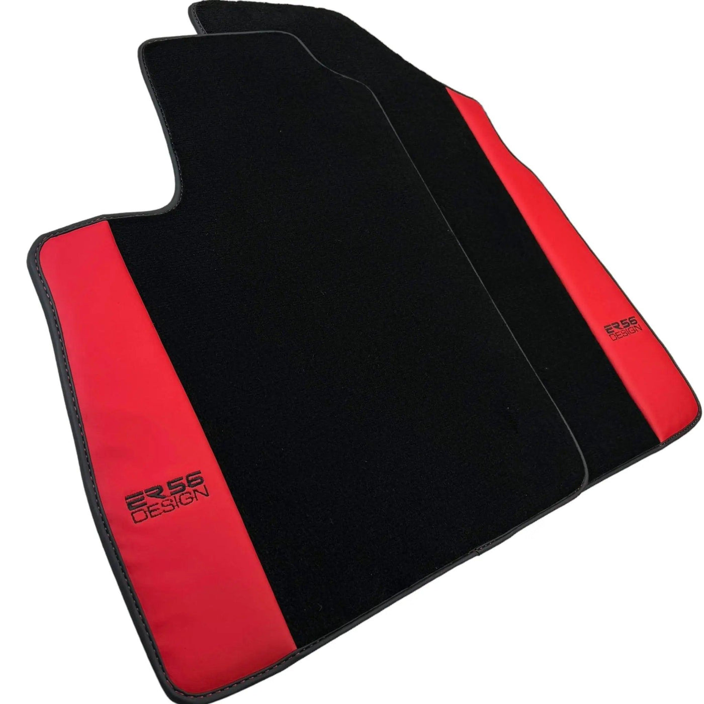 Black Floor Mats for Bentley Continental GT (2003–2011) with Red Leather | ER56 Design - AutoWin