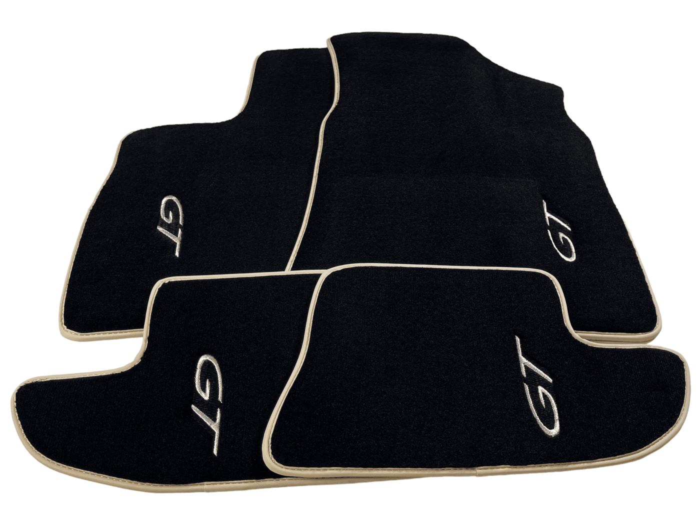 Black Floor Mats For Bentley Continental GT (2011–2018) With Beige Trim - AutoWin