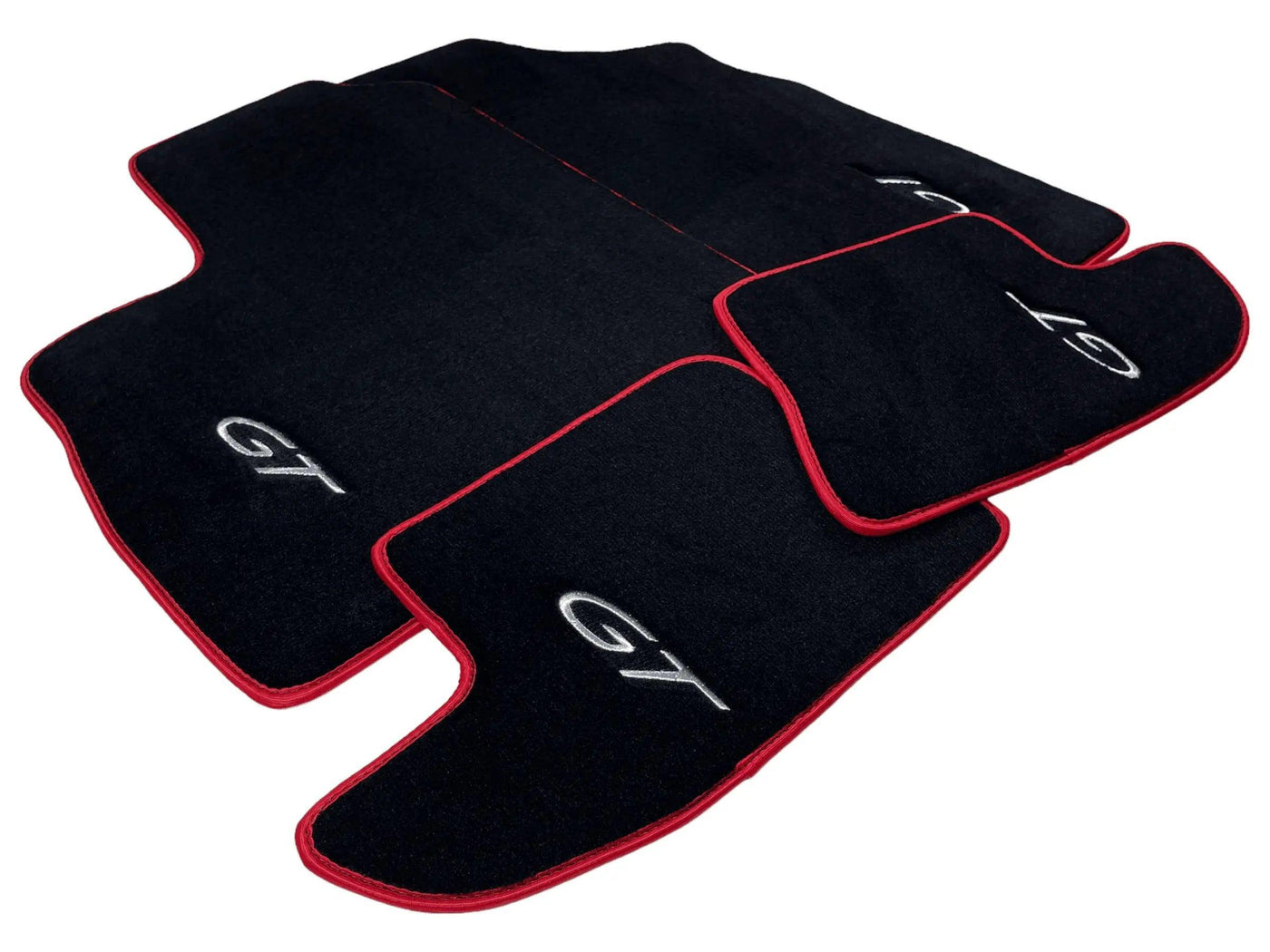Black Floor Mats For Bentley Continental GT (2011–2018) With Red Trim - AutoWin
