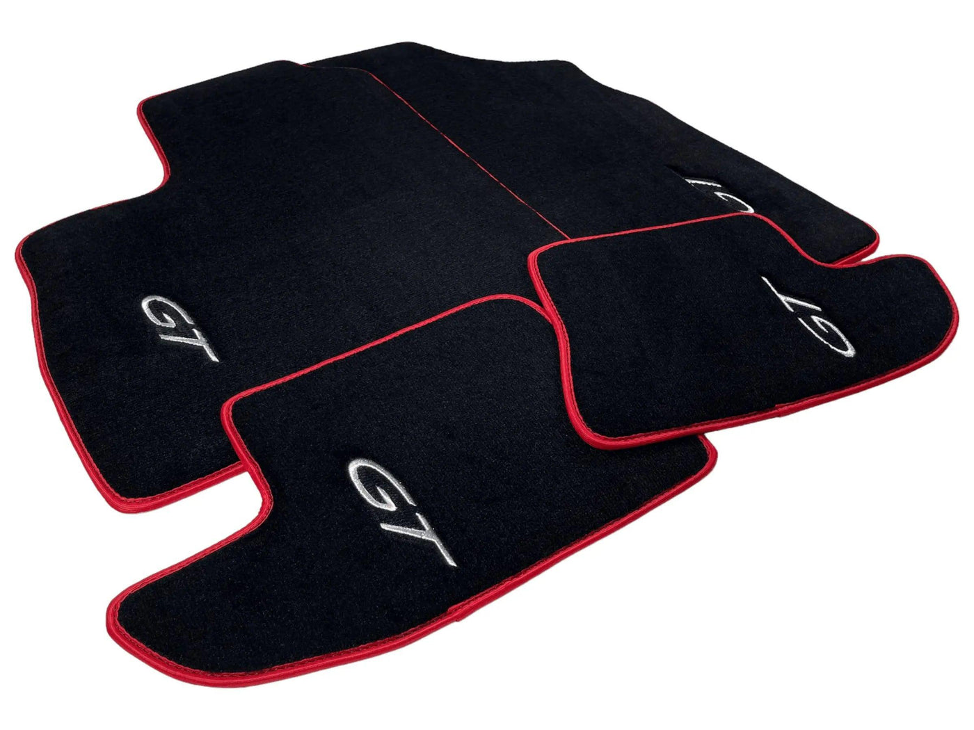 Black Floor Mats For Bentley Continental GT (2011–2018) With Red Trim - AutoWin