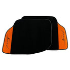 Black Floor Mats For Bentley Continental GT (2018–2023) with Orange Alcantara Leather - AutoWin