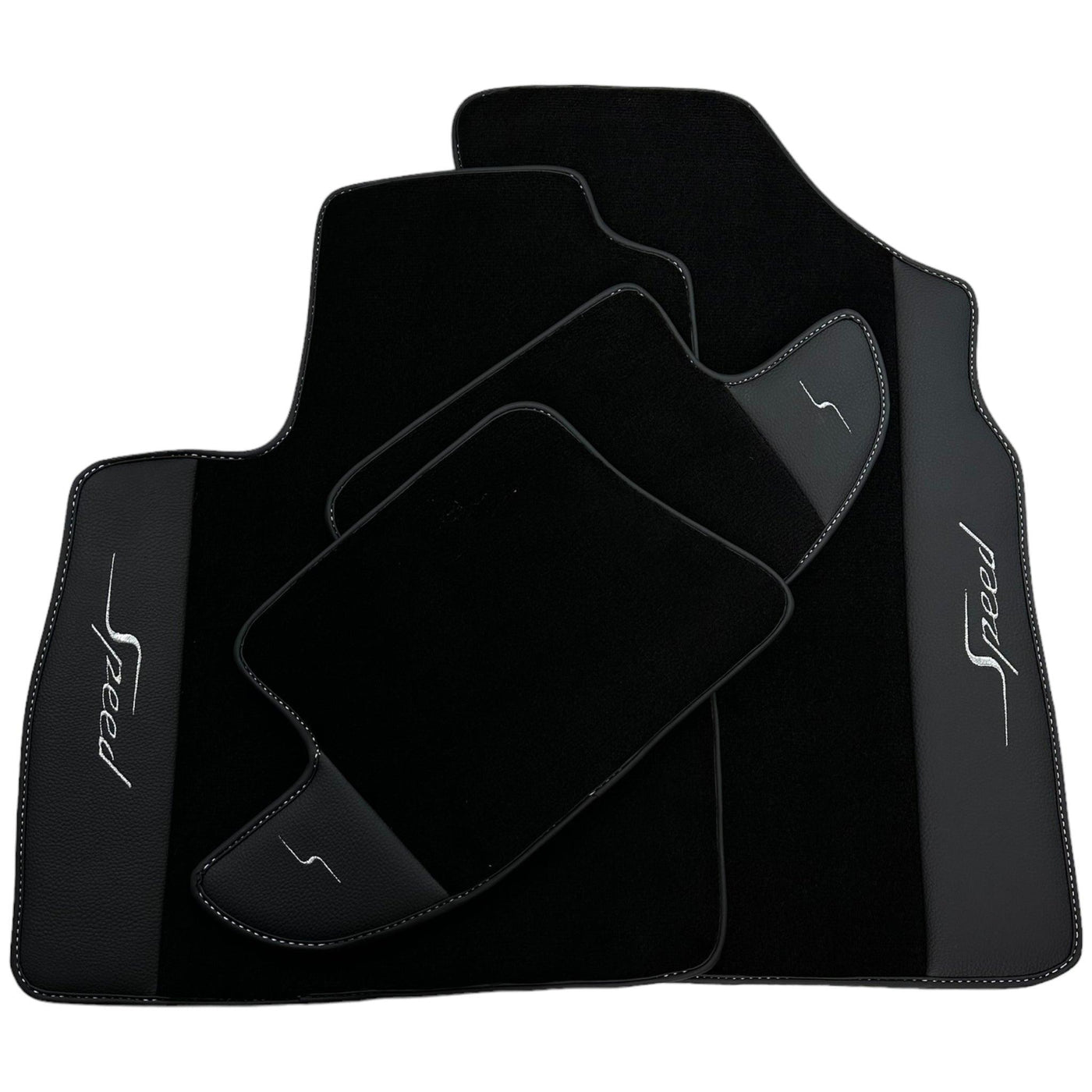 Black Floor Mats For Bentley Continental GT Speed (2011–2018) with Leather - AutoWin