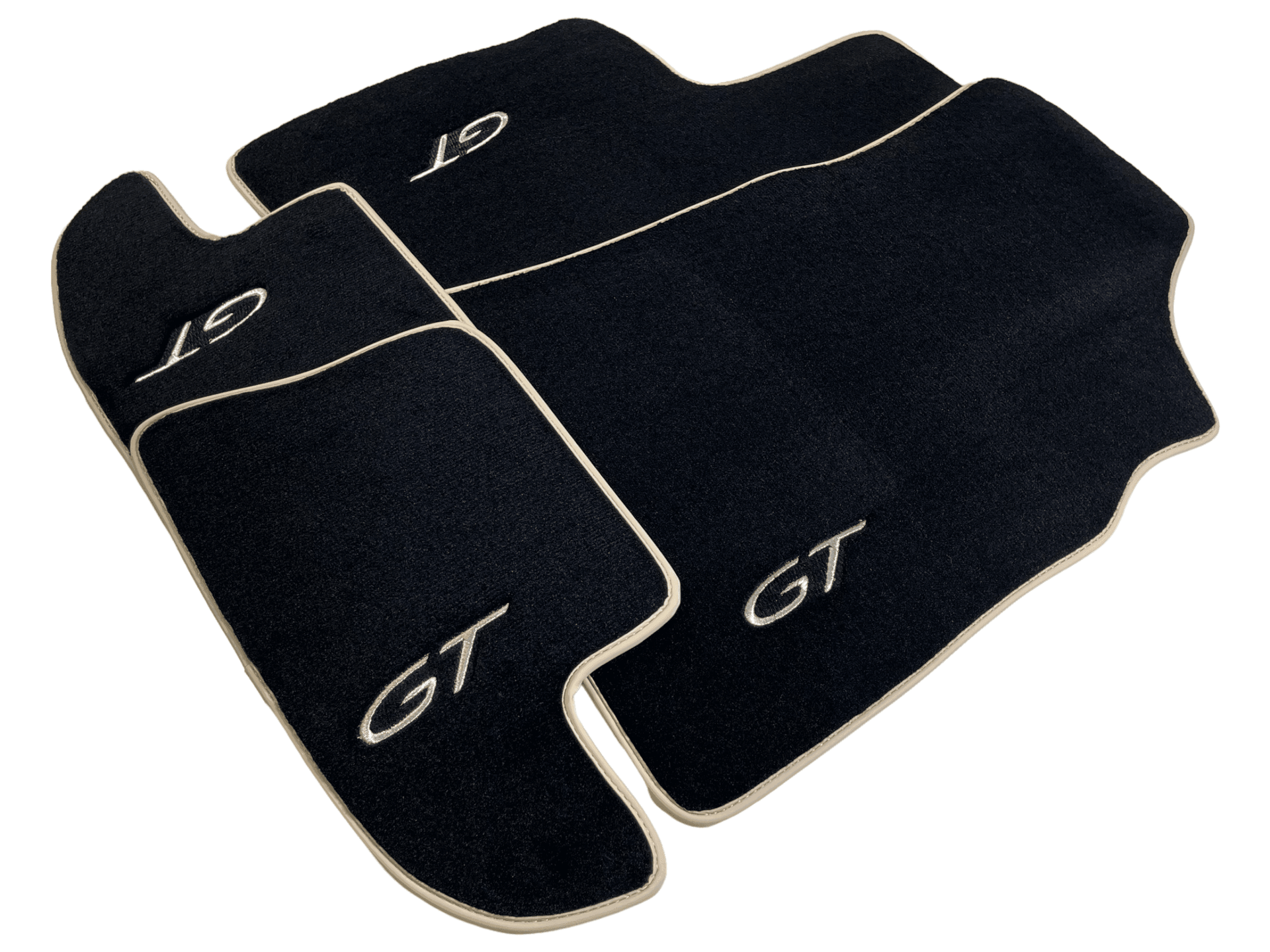 Black Floor Mats For Bentley Continental GTC (2006–2011) With Beige Trim - AutoWin