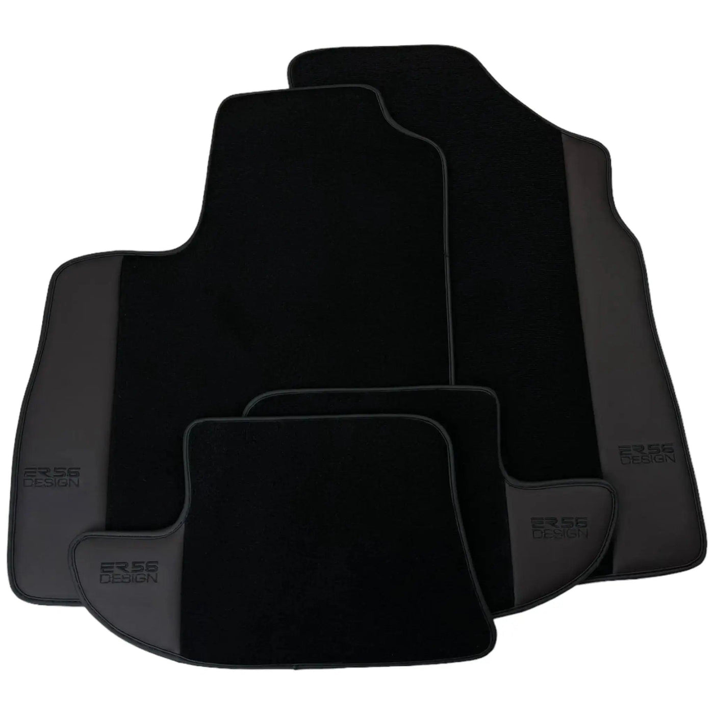 Black Floor Mats for Bentley Continental GTC (2006–2011) with Dark Brown Leather | ER56 Design - AutoWin