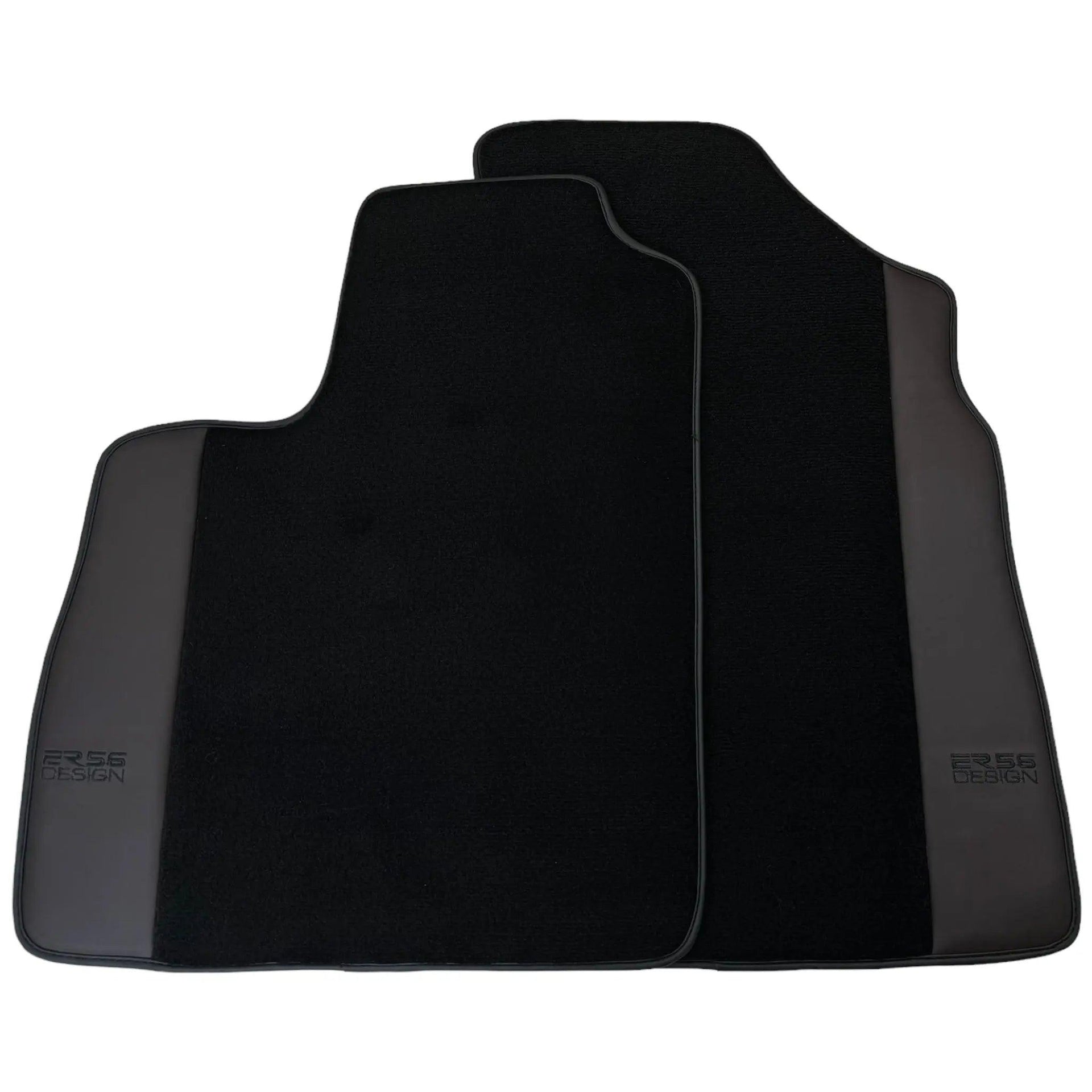 Black Floor Mats for Bentley Continental GTC (2006–2011) with Dark Brown Leather | ER56 Design - AutoWin