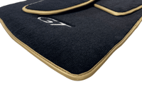 Black Floor Mats For Bentley Continental GTC (2006–2011) With Gold Color Trim - AutoWin