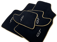 Black Floor Mats For Bentley Continental GTC (2006–2011) With Gold Color Trim - AutoWin