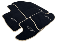 Black Floor Mats For Bentley Continental GTC (2011-2018) With Beige Trim - AutoWin