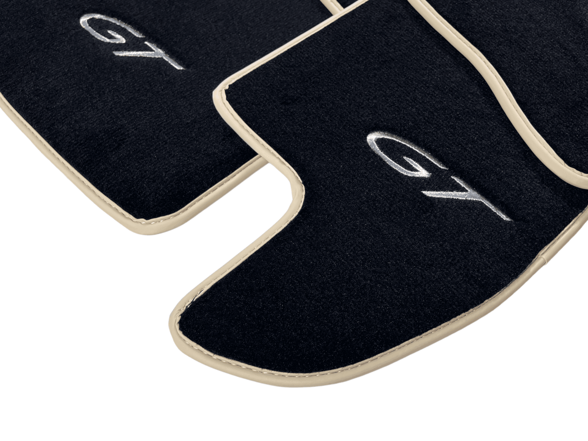 Black Floor Mats For Bentley Continental GTC (2011-2018) With Beige Trim - AutoWin