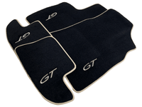 Black Floor Mats For Bentley Continental GTC (2011-2018) With Beige Trim - AutoWin