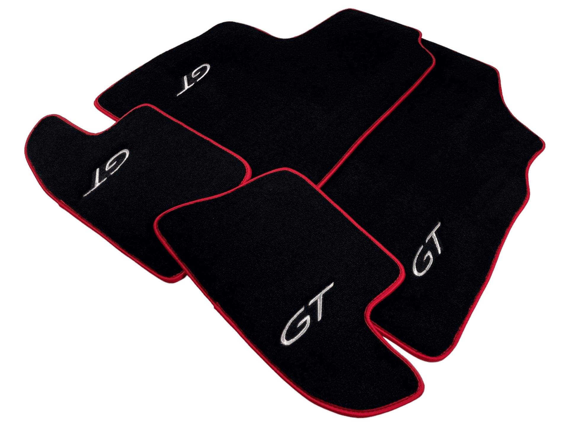 Black Floor Mats For Bentley Continental GTC (2011-2018) With Red Trim - AutoWin