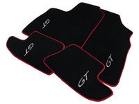 Black Floor Mats For Bentley Continental GTC (2011-2018) With Red Trim - AutoWin