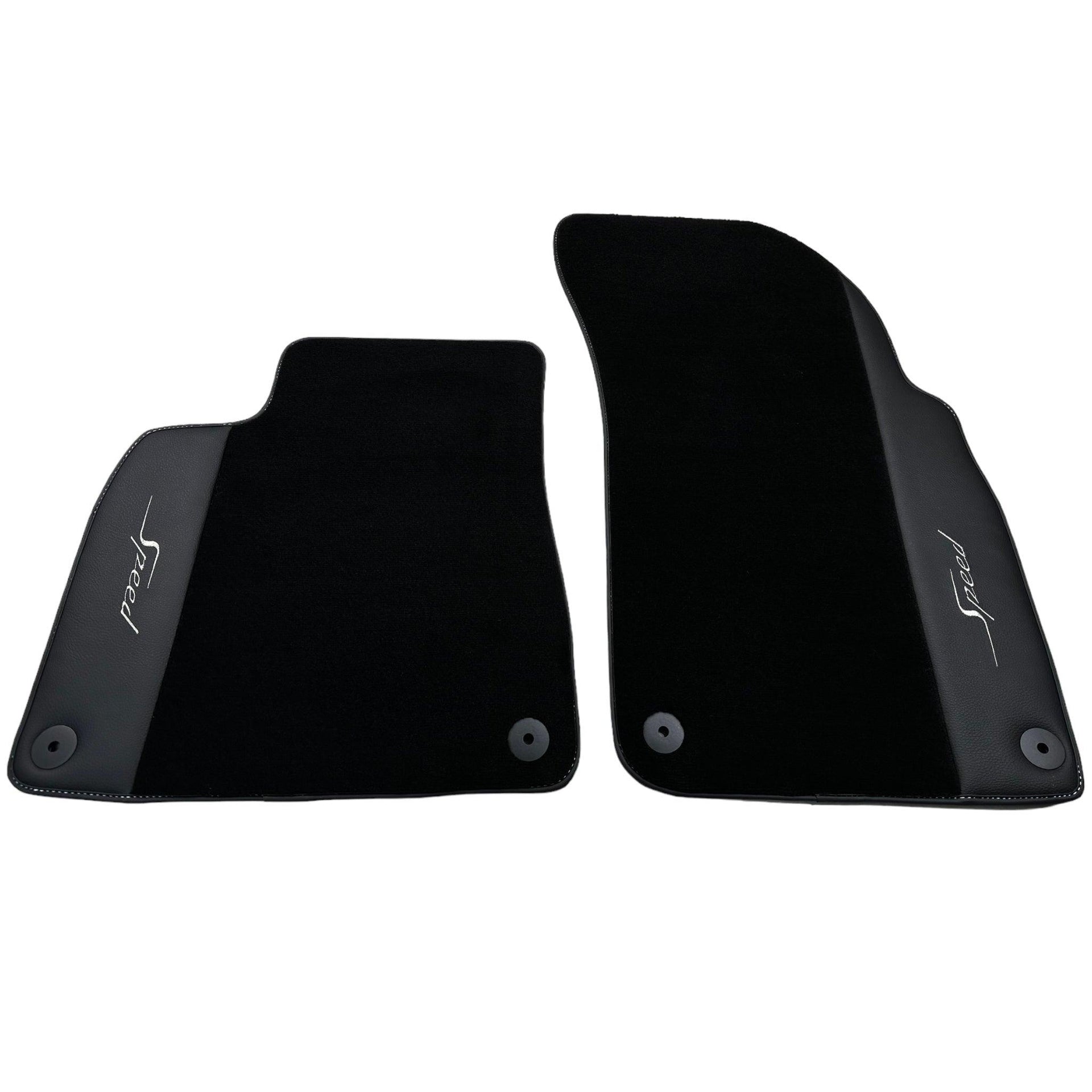 Black Floor Mats For Bentley Flying Spur (2005-2013) with Leather - AutoWin