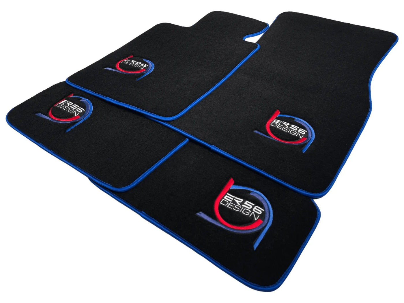 Black Floor Mats For BMW 4 Series G23 Convertible ER56 Design Limited Edition Blue Trim - AutoWin
