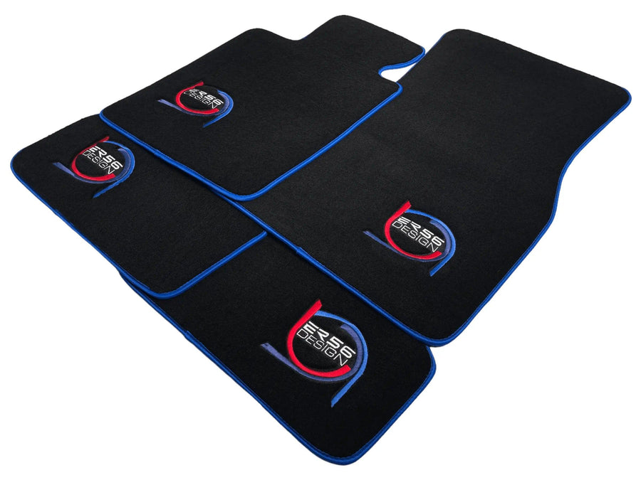 Black Floor Mats For BMW 4 Series G26 Gran Coupe ER56 Design Limited Edition Blue Trim - AutoWin