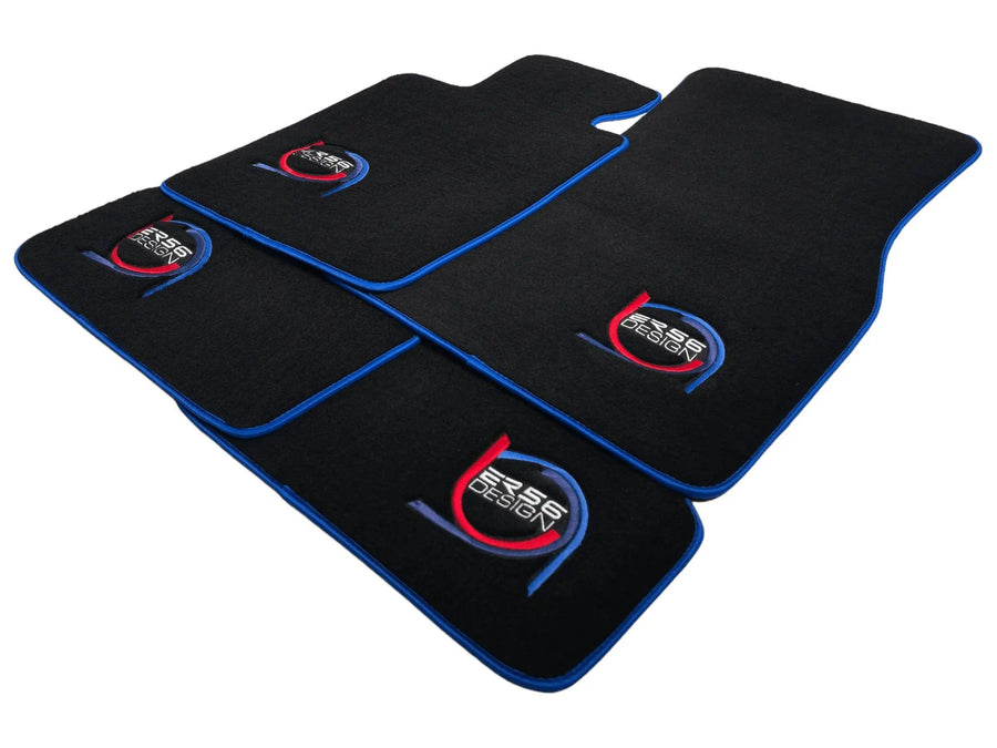 Black Floor Mats For BMW 4 Series G26 Gran Coupe ER56 Design Limited Edition Blue Trim - AutoWin