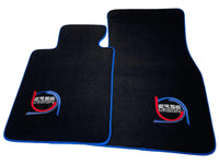 Black Floor Mats For BMW 5 Series E34 Sedan ER56 Design Limited Edition Blue Trim - AutoWin