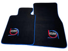 Black Floor Mats For BMW 5 Series E61 Wagon ER56 Design Limited Edition Blue Trim - AutoWin
