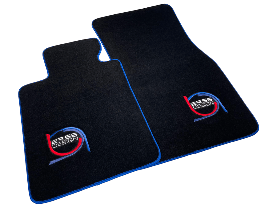 Black Floor Mats For BMW Gran Tourer F46 (2015-2022) 5 Seats ER56 Design Limited Edition Blue Trim - AutoWin