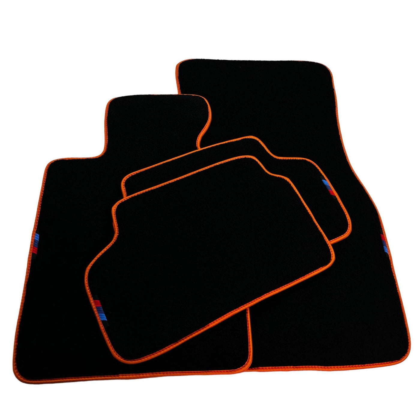 Black Floor Mats For BMW Gran Tourer F46 (2015-2022) 5 Seats | Orange Trim - AutoWin