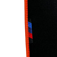 Black Floor Mats For BMW G60 (2023-2026) Sedan | Orange Trim - AutoWin