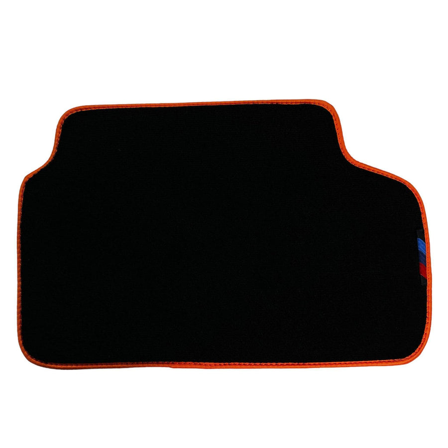 Black Floor Mats For BMW Gran Tourer F46 (2015-2022) 5 Seats | Orange Trim - AutoWin