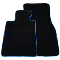 Black Floor Mats For BMW M5 G90 (2023-2026) Sedan | Sky Blue Trim - AutoWin