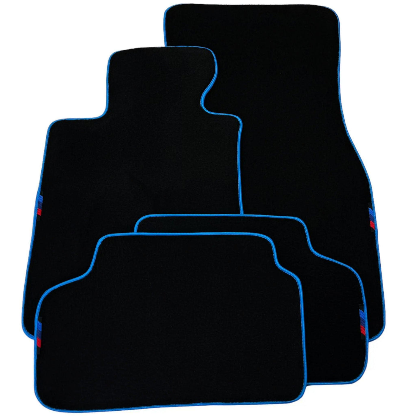 Black Floor Mats For BMW 1 Series F70 | Sky Blue Trim - AutoWin