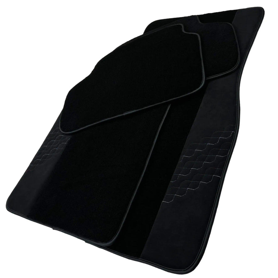 Black Floor Mats for BMW 2 Series Gran Tourer F46 (2015-2022) 5 Seats with Alcantara Leather - AutoWin
