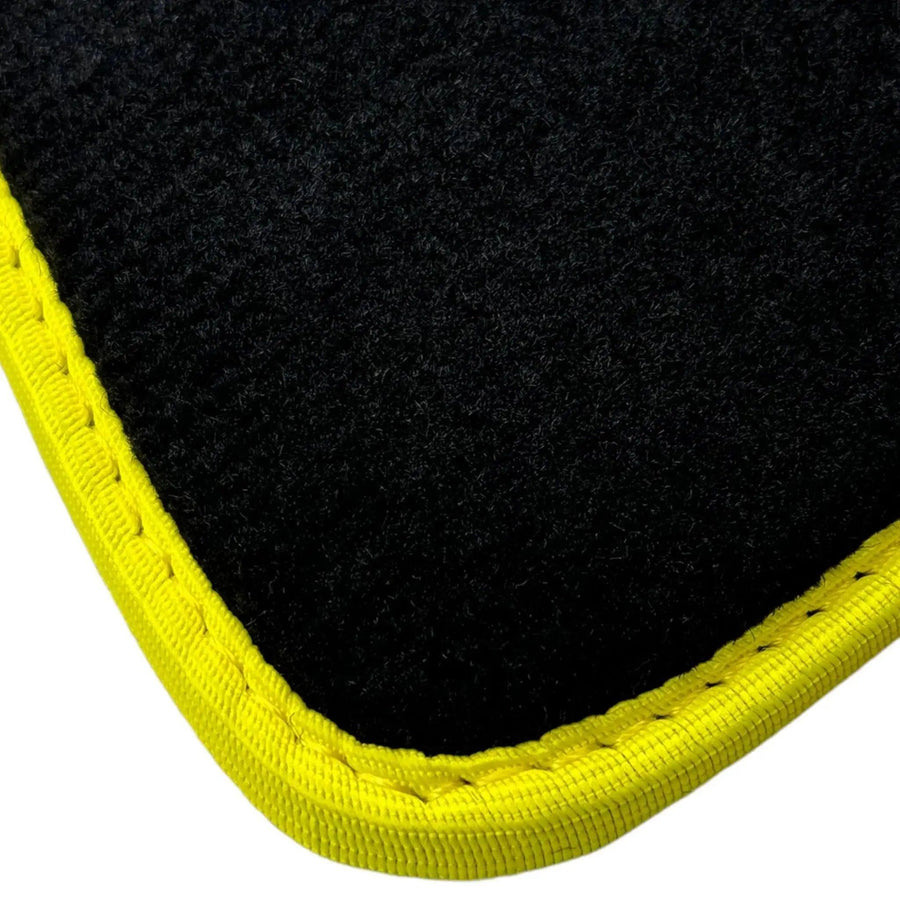 Black Floor Mats For BMW X1 Series E84 | Fighter Jet Edition | Yellow Trim - AutoWin