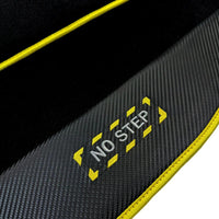 Black Floor Mats For BMW X1 Series E84 | Fighter Jet Edition | Yellow Trim - AutoWin