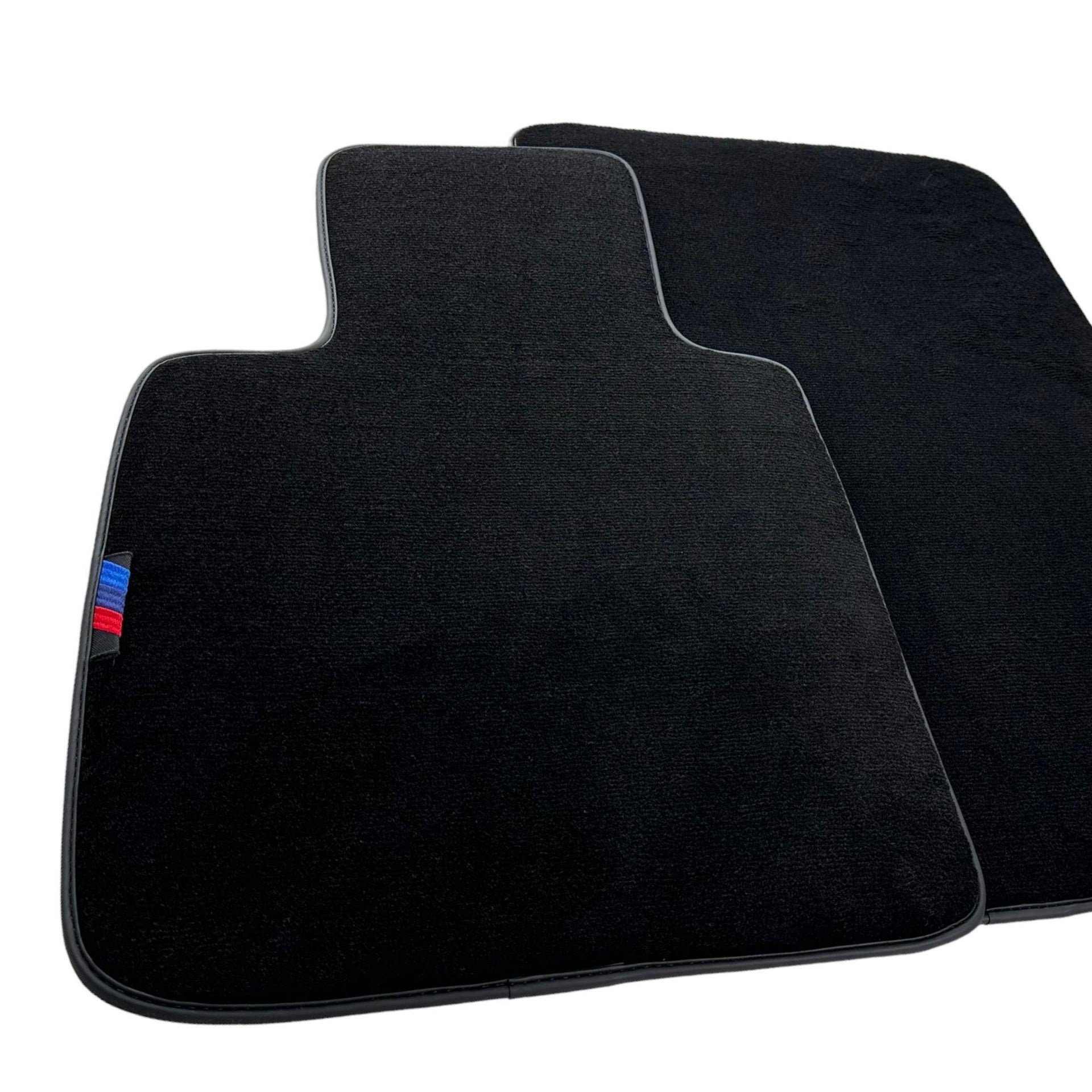 Black Floor Mats For BMW Z4 Series E86 Coupe (2003-2008) With 3 Color Stripes Tailored Set Perfect Fit - AutoWin